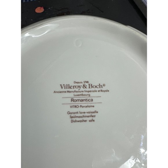 Villery and Boch Romantica Large 10 inch Serving Bowl Blue Orange Floral - Picture 4 of 5